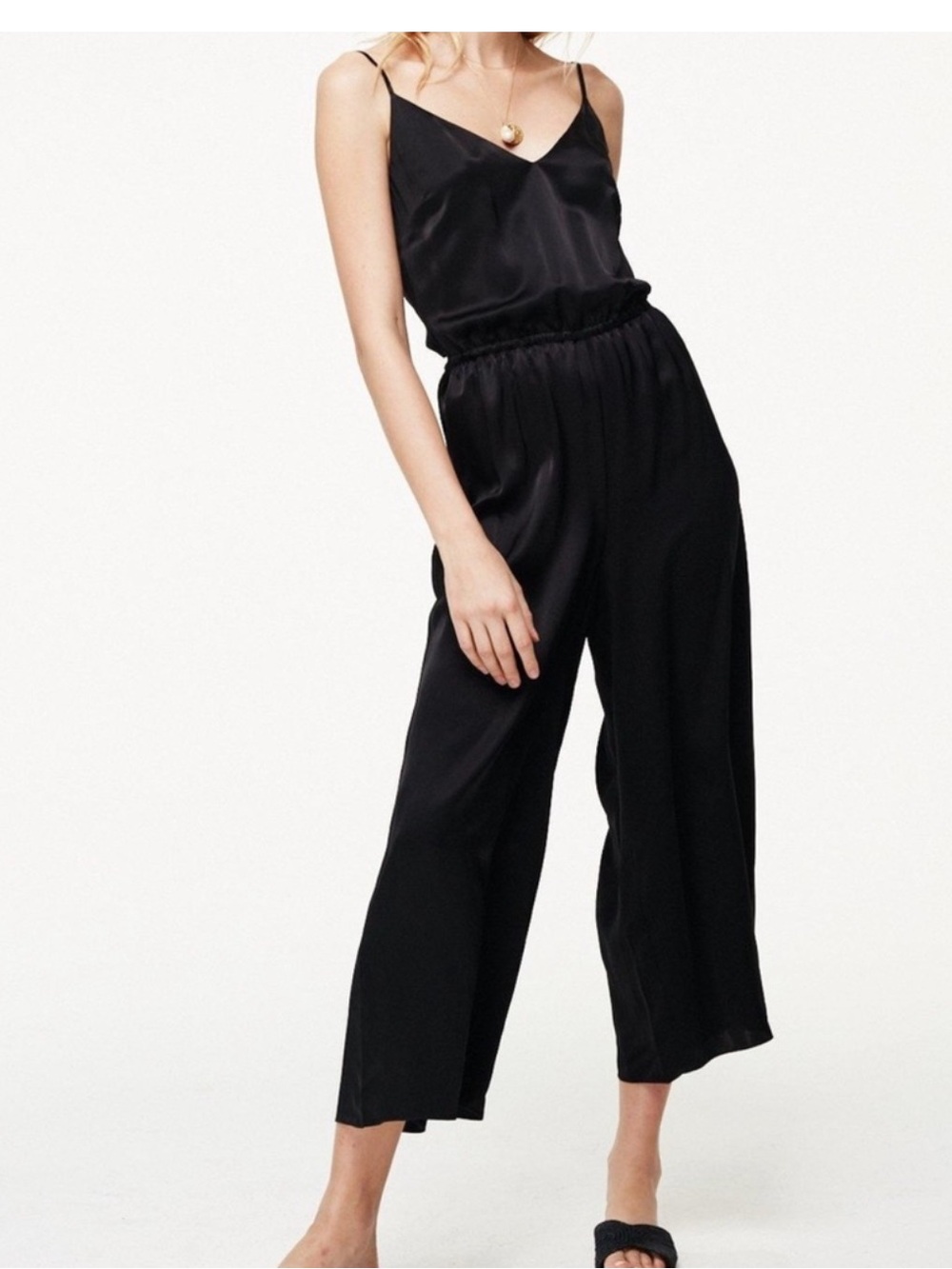 Cami NYC Black V-Neck Silk Jumpsuit